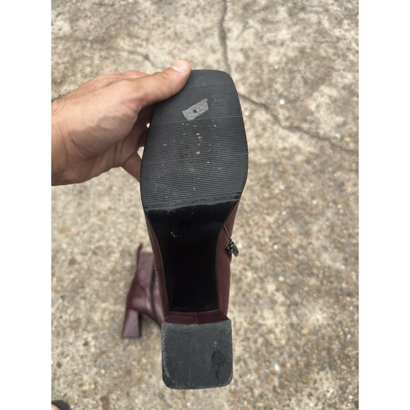 Napoleoni Italian Designer Maroon Nappa Leather Ankle Boots Women Size 40 Italy - Picture 9 of 12